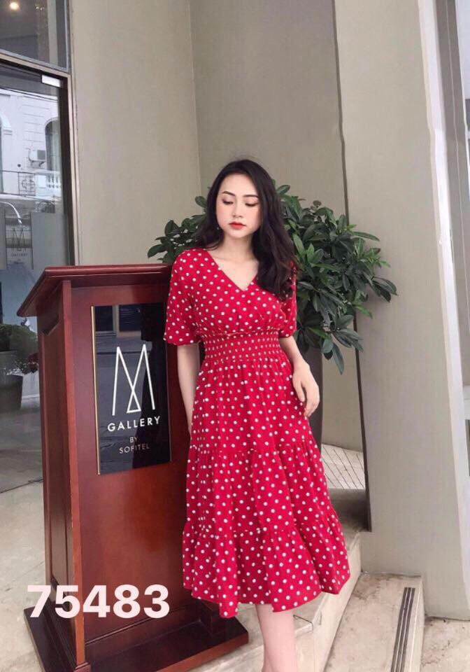 [HCM]ĐẦM BI LỤA ĐỎ DỰ TIỆC DỄ THƯƠNG