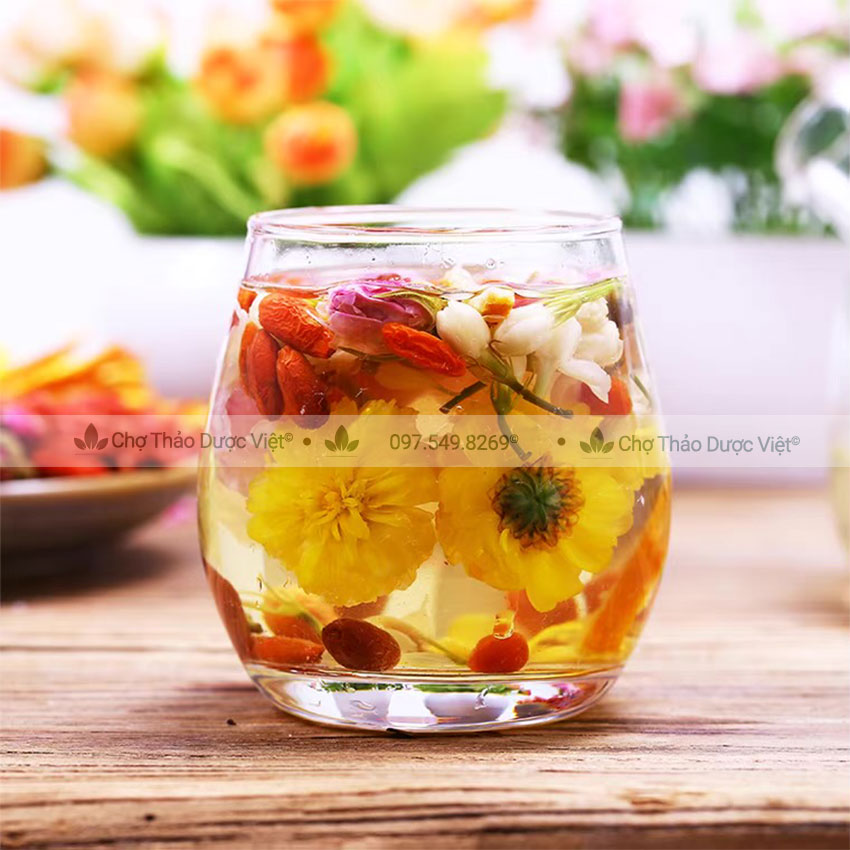 Trà đông trùng hạ thảo mix sẵn (Trà tứ vị bồi bổ sức khỏe, dưỡng nhan, tăng cường sức đề kháng)