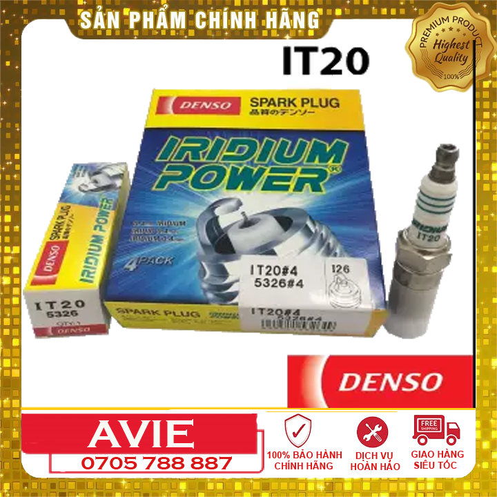 [HCM](Bộ 4 con) Bugi Denso Iridium IT20 Chân Côn Ngắn cho Ford / Mazda (#MONDEO  #ESCAPE 3.0  #ESCALADE #FOCUS...)