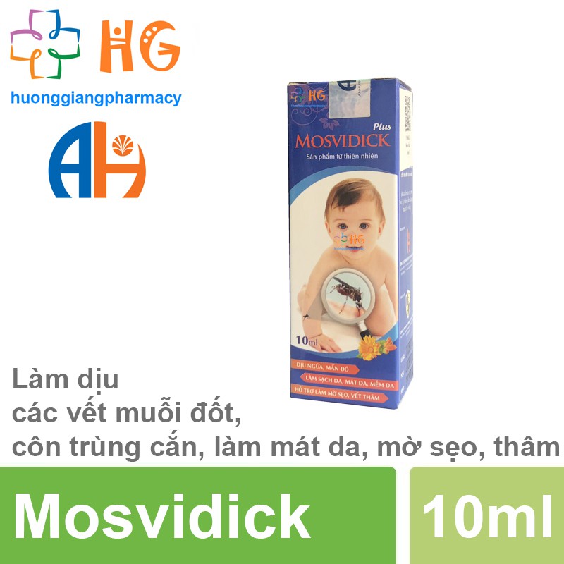 Mosvidick - Lăn  muỗi đốt, côn trùng cắn an toàn cho bé (Lọ 10ml)