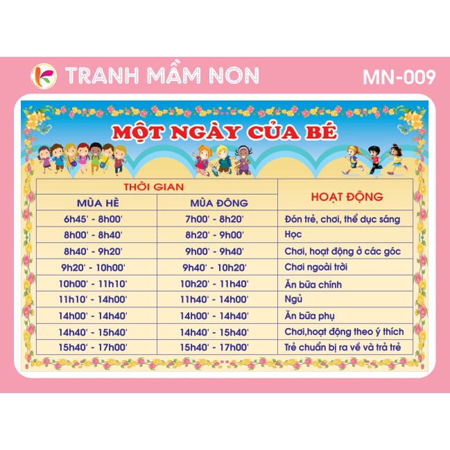 Decal mầm non - một ngày của bé mn-009