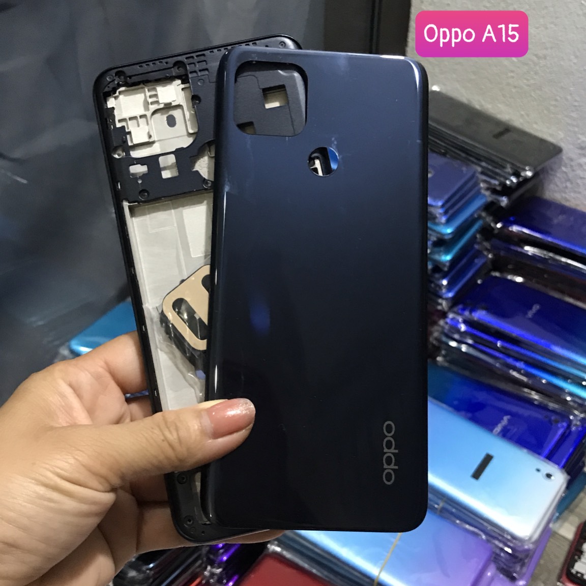 Bộ vỏ oppo A15 /A15s (bộ vỏ zin)
