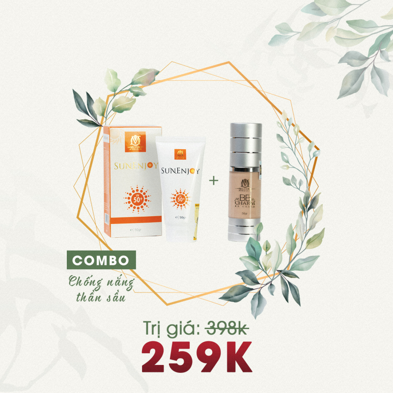 Combo Chống Nắng Thần Sầu Mely One - BB Cream BB CHARM & Kem Chống Nắng SUNENJOY