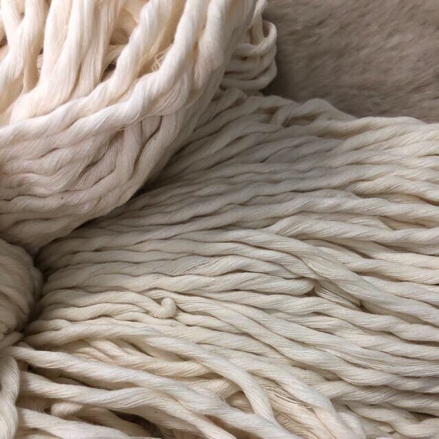 Dây thừng macrame 1 xoắn cotton màu kem sữa (3mm và 5mm) (0,5kg)