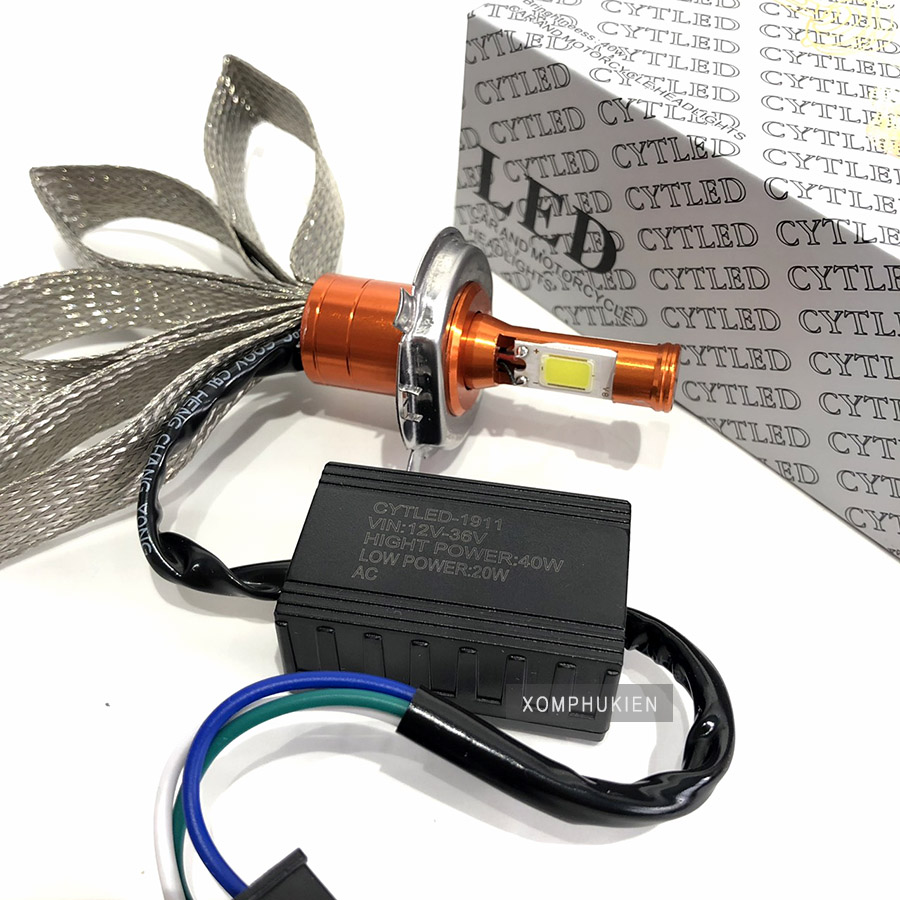 Đèn Pha Led 2 Tim H4 Ánh Sáng Trắng Loại 1 [ 1 chiếc ]