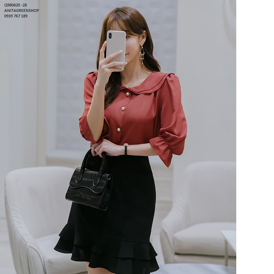 Q980620 áo sơ mi lụa