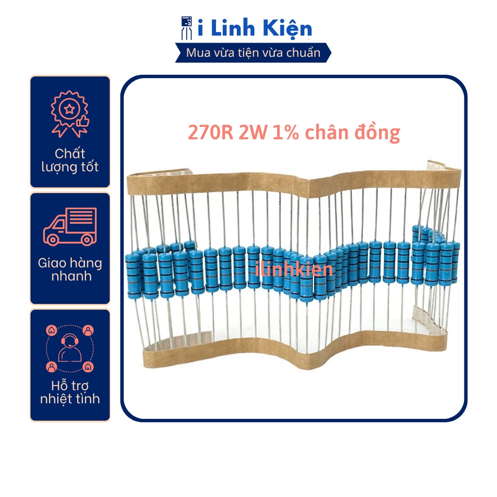 Điện trở vạch 2w 270r 1% chân đồng