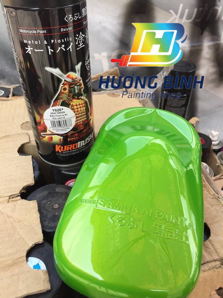 Sơn xịt Samurai màu Xanh Lá - Y620 (400ml) (có khả năng kháng xăng A92, A95)