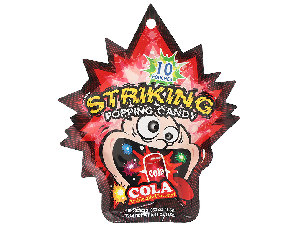 KẸO NỔ STRIKING THÁI LAN GÓI 30GR - 04825( ĐÀO / COLA/ VIỆT QUẤT )