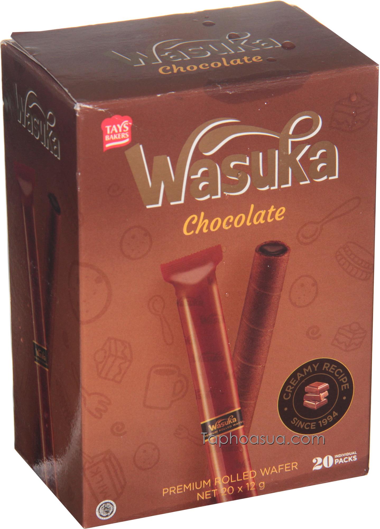 Bánh Wasuka Premium Rolled Wafer 240g (20 cái) - Chocolate