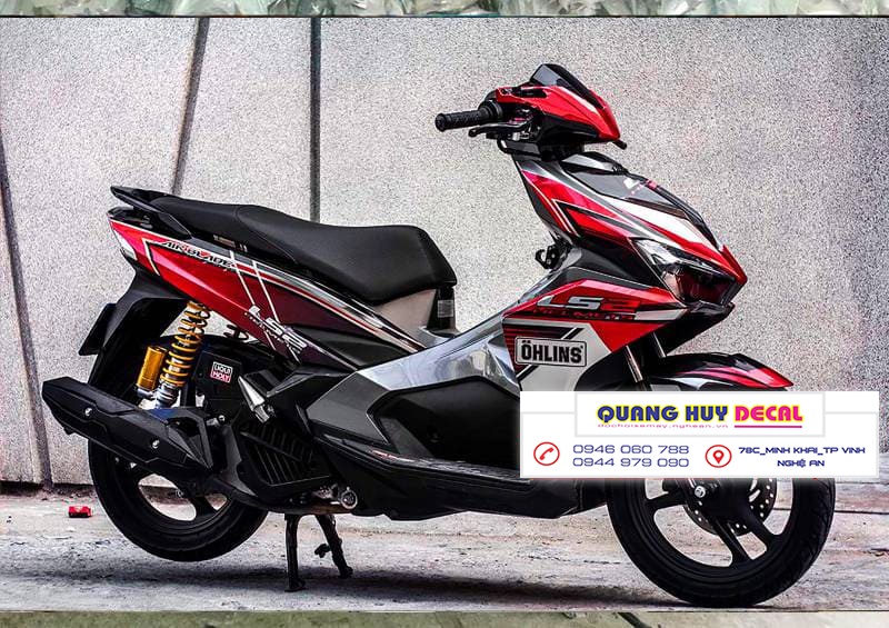 Tem trùm Air Blade đỏ trắng đen Ohlin - Độ dán team trùm decal xe máy Air Blade đỏ trắng đen Ohlin  - Team trùm decal xe máy Air Blade rẻ đẹp và chất