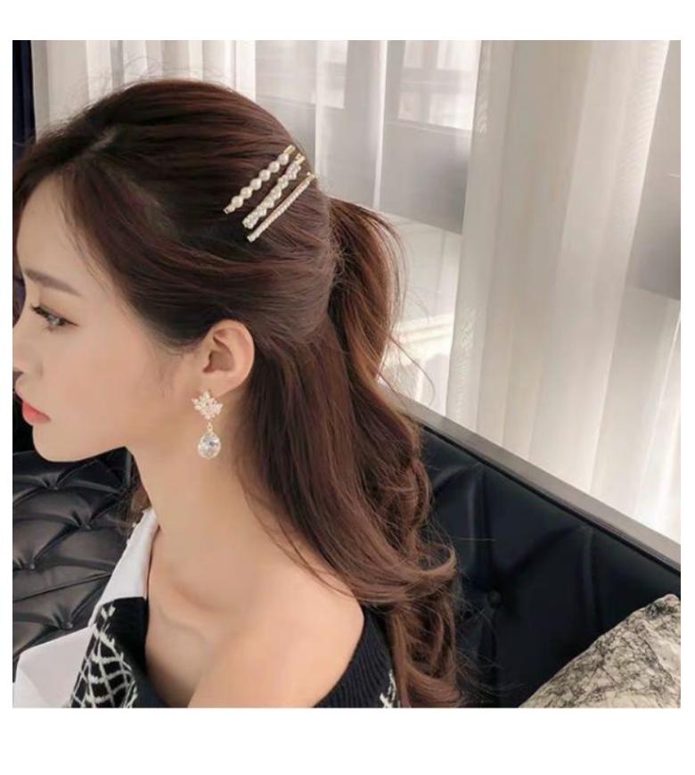 Set 5 kẹp tóc mái phong cách Hàn Quốc đính ngọc thời trang