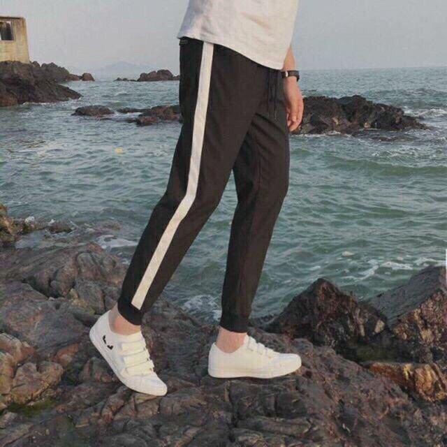 [HCM]♻️Quần jogger nỉ line trắng bo cực cá tính ♻️
