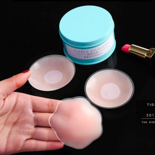 Hộp 10 Miếng Dán Nhũ Hoa Silicon (Hộp Xanh)
