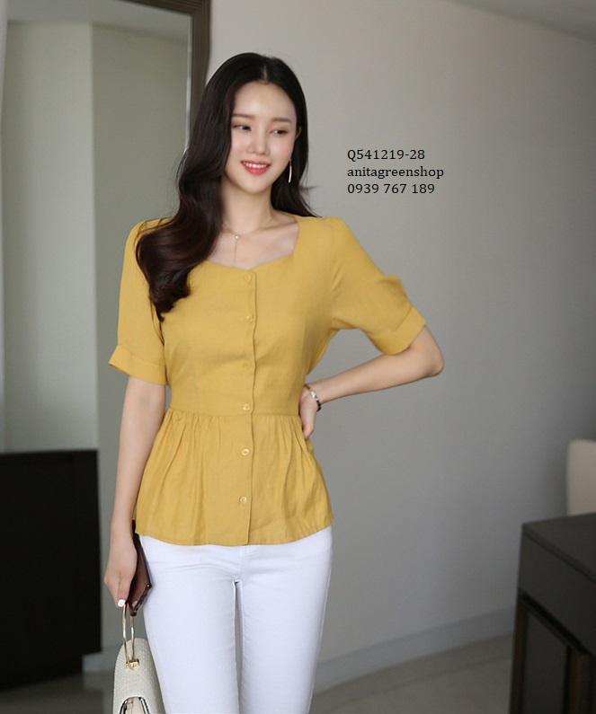 Q541219  ÁO KIỂU NỮ CỔ VUÔNG