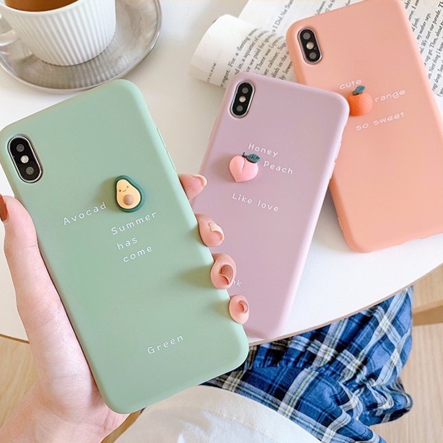 Ốp Lưng IPhone TPU gắn Trái Cây (Gắn Nổi)