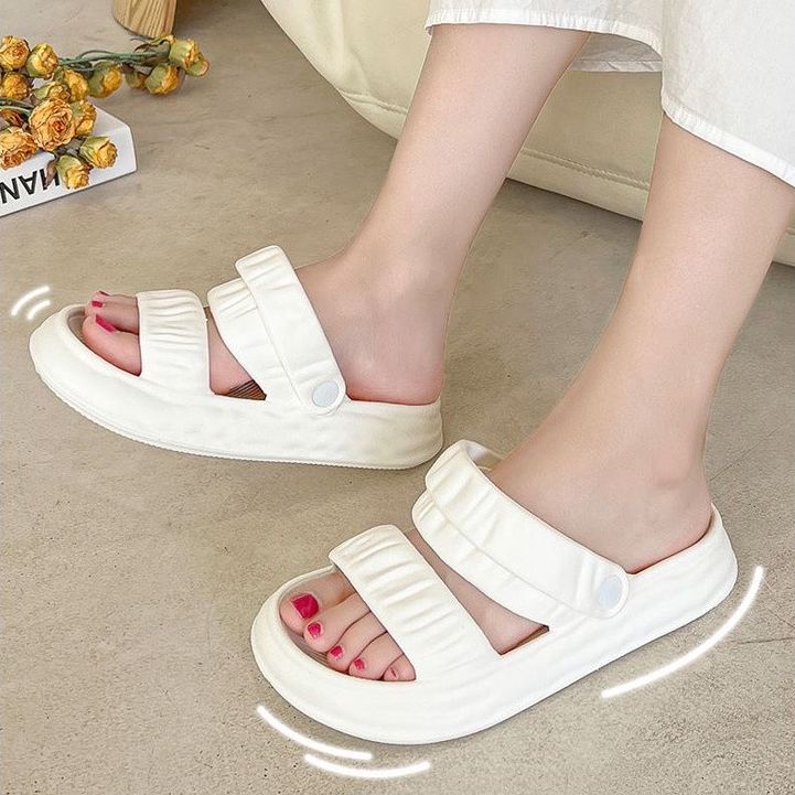 Dép nữ dép quai ngang Dép Sandal Bánh Mì chống trơn trượt siêu êm đế cao