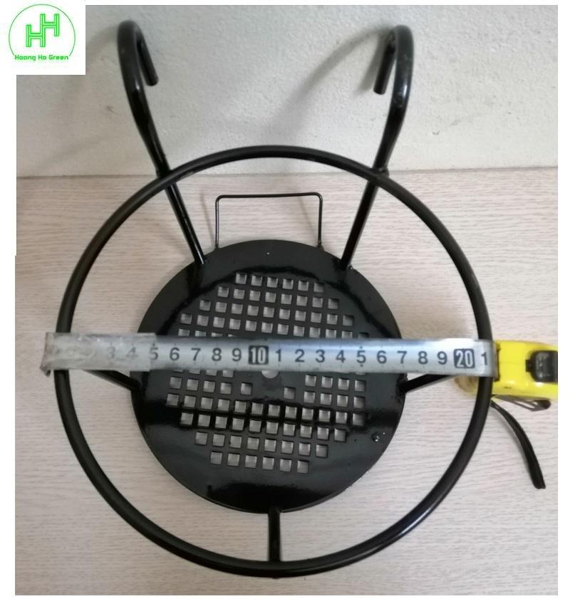 Combo 5 giỏ sắt treo chậu hoa ban công hình tròn - màu đen