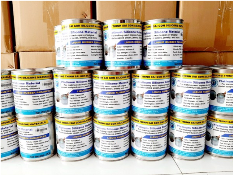 Silicone Làm Khuôn Bạch Kim Trong Suốt Cao Cấp Hộp 1Kg Silicon Làm Khuôn Handmade - Trường Thịnh Sài Gòn