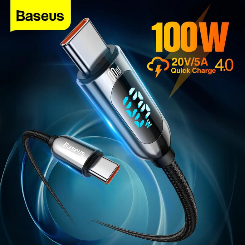 Cáp sạc nhanh Baseus Display Fast Charging Data Cable Type-C to Type-C 100W - CATSK