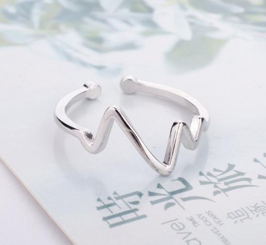 [HCM]Nhẫn nhịp tim bạc free size