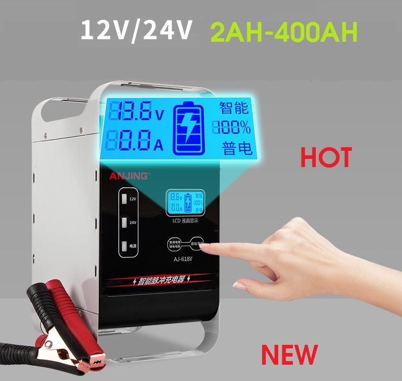 SIÊU Máy Sạc Ắc Quy Và Phục Hồi Bình Ắc Quy 12V 24V 400AH AJ-618V - Sạc Acquy Khu sunfat - AJ-618V