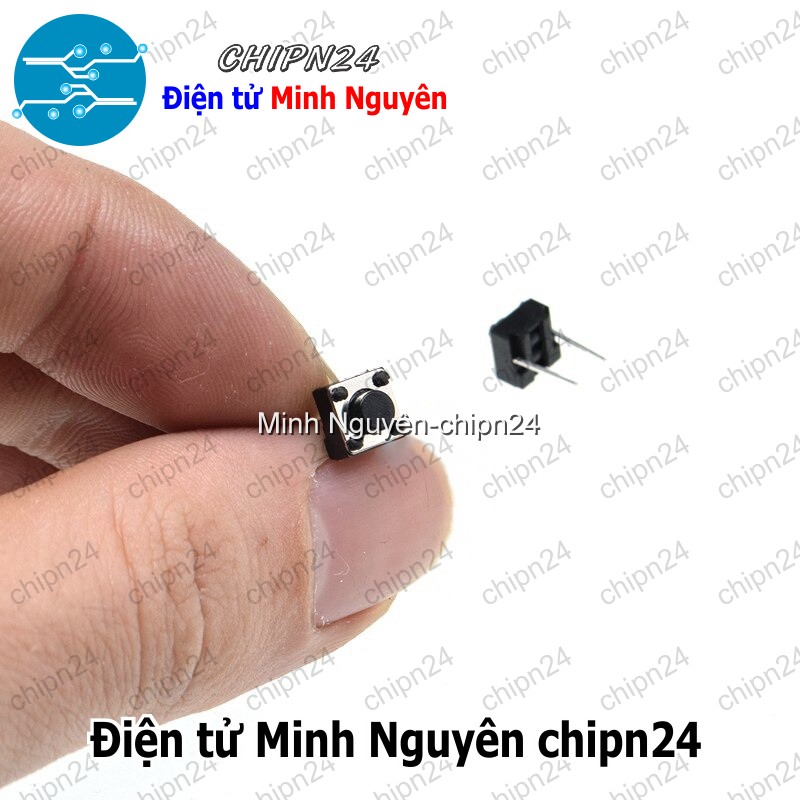[10 cái] (F61) Nút nhấn vuông 2 chân 6x6x5mm DIP - HH000926