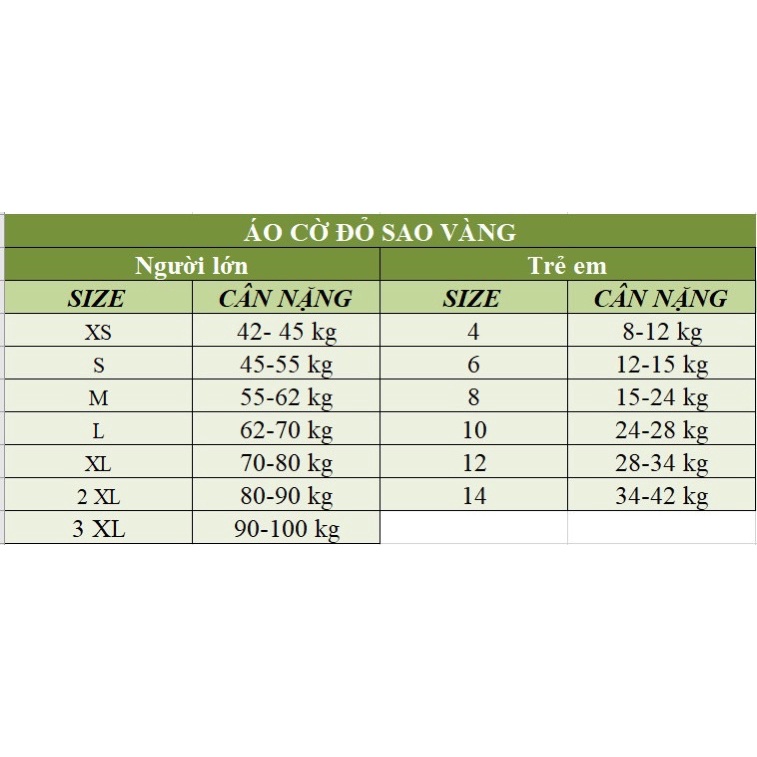 ÁO CỜ ĐỎ SAO VÀNG CHẤT COTTON