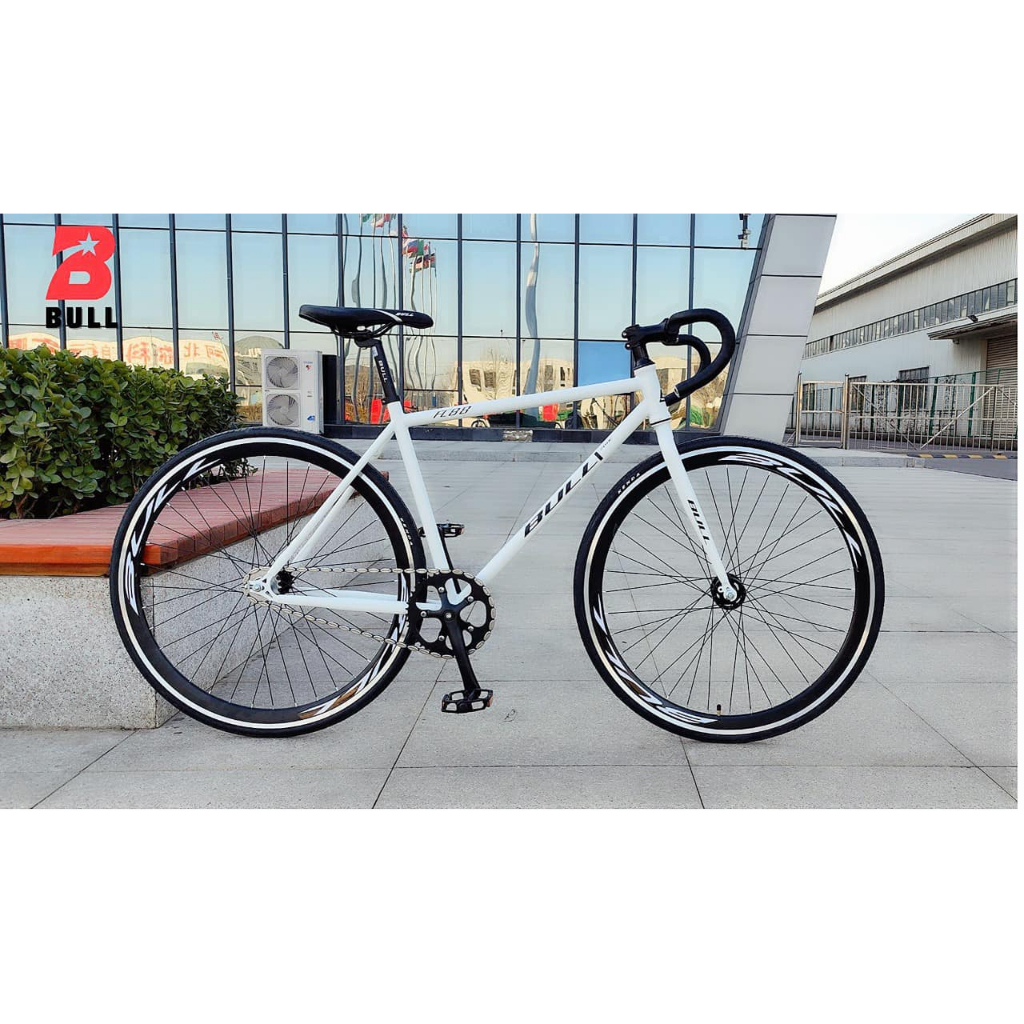 Xe đạp thể thao Fixed Gear Bull tay cong ( có bộ phanh tay, líp thường)