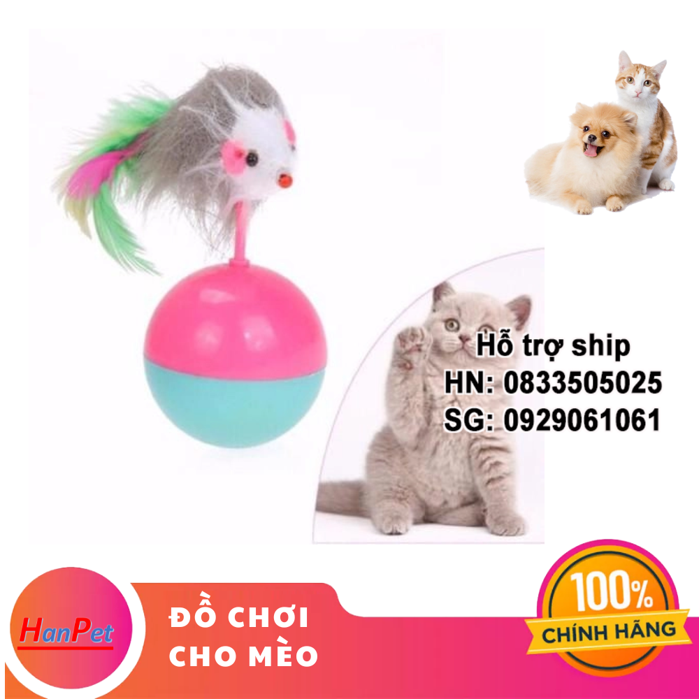 Hanpet - Đồ chơi cho mèo - BÓNG CHUỘT LẬT ĐẬT đồ chơi dành cho mèo yêu