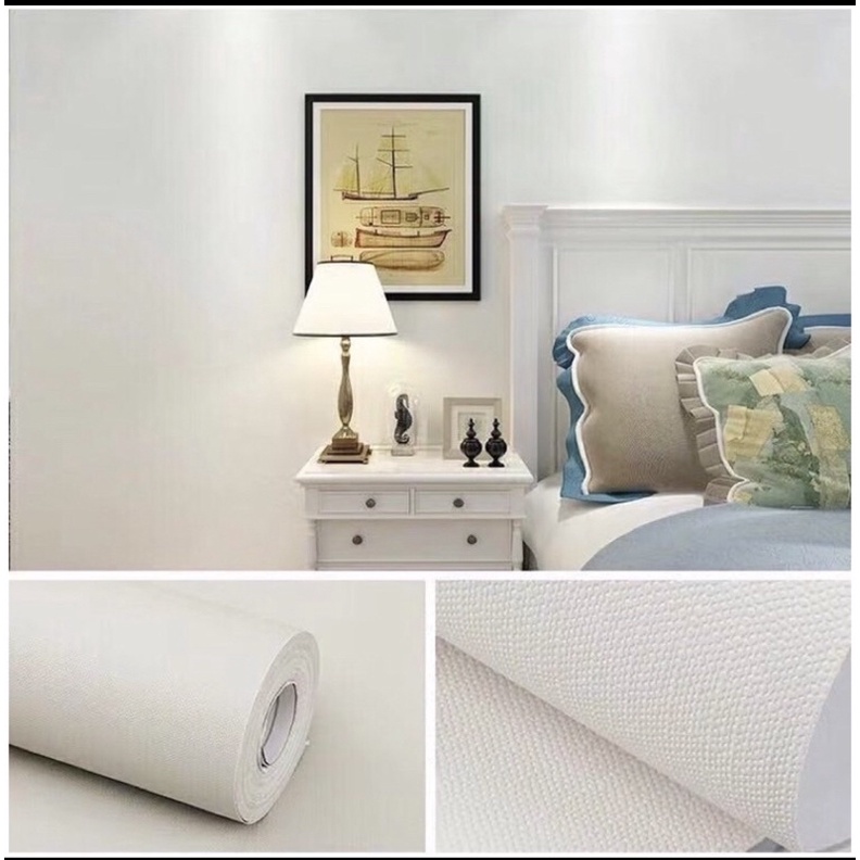 Giấy dán tường vân chỉ 10Mx45CM decal sẵn keo giá rẻ Giấy dán tường phòng ngủ Giấy dán tường màu trơn Giấy dán tường 3D