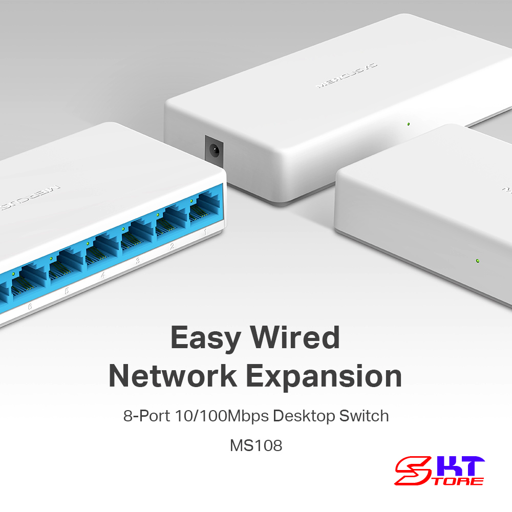 Bộ Chia Mạng Switch 8 Cổng Mercusys MS108 Tốc Độ 10/100Mbps - Hàng Chính Hãng