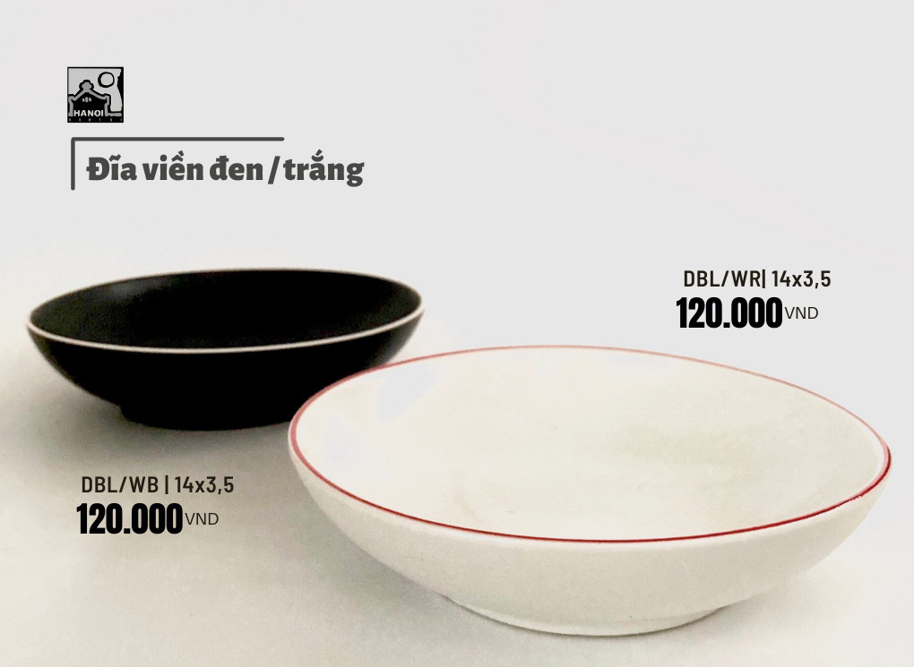Đĩa gốm sâu lòng viền mảnh
