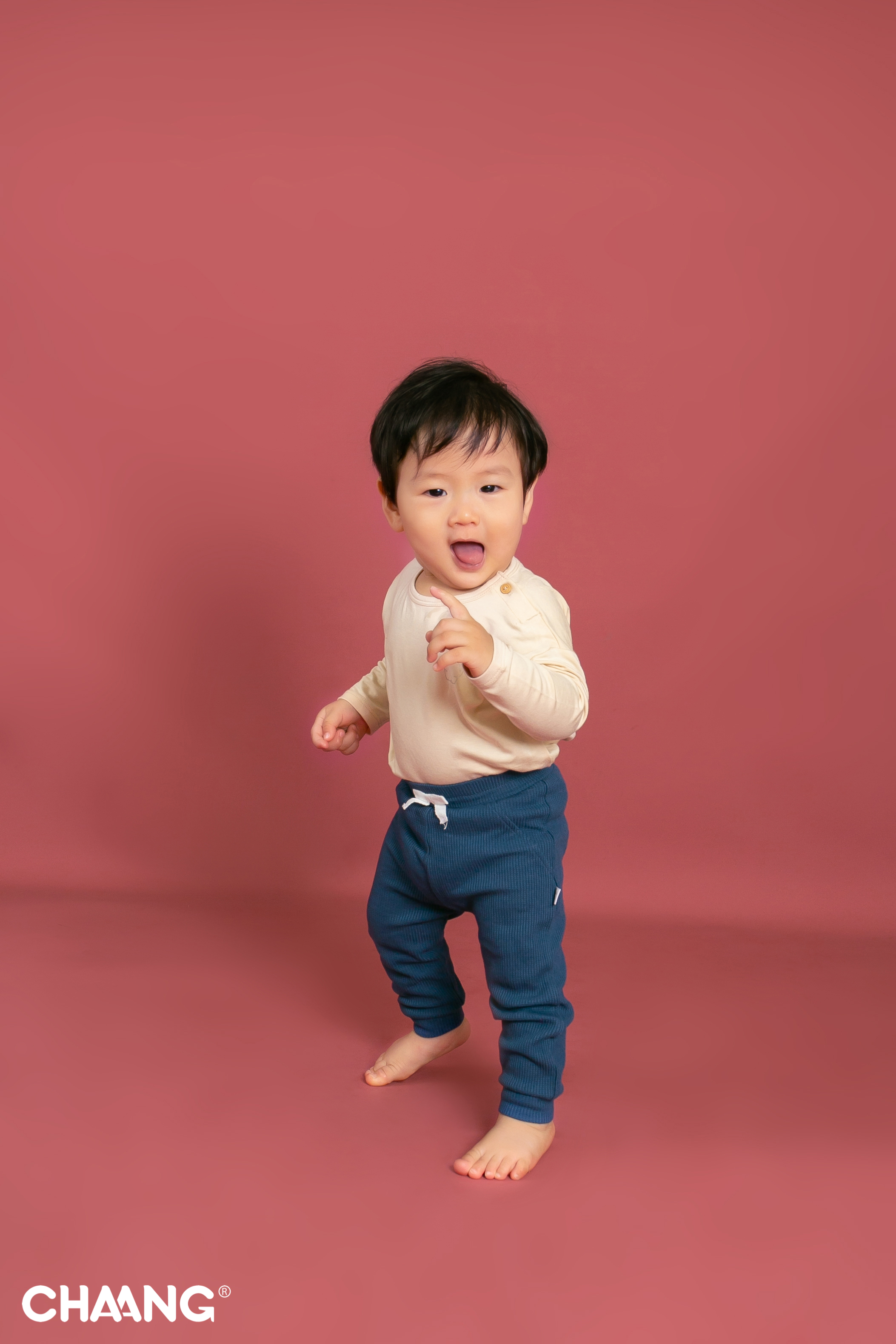 [CHAANG] Set 2 áo dài tay Park xanh lá/be Chaang