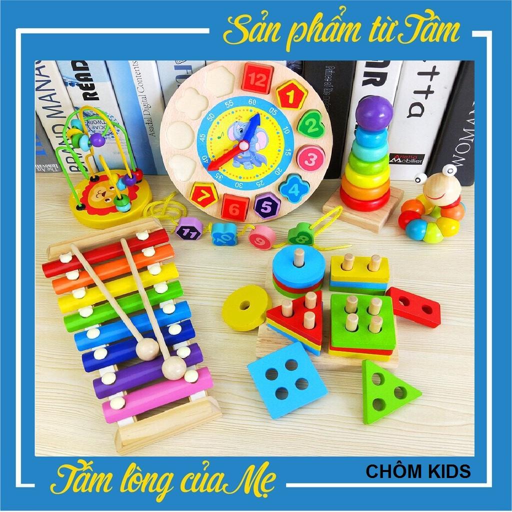 COMBO 6 MÓN ĐỒ CHƠI GỖ PHÁT TRIỂN TRÍ TUỆ CHO BÉ