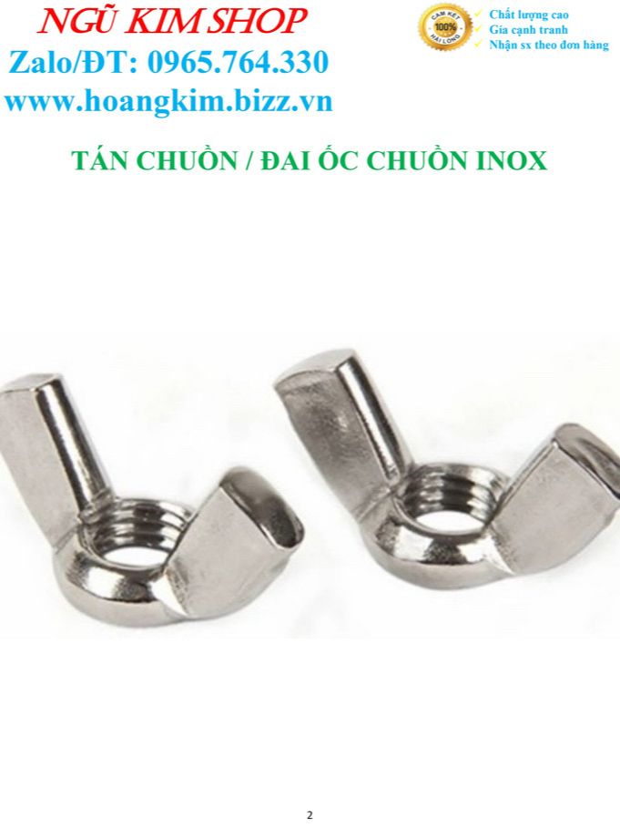TÁN CHUỒN _ ĐAI ỐC CHUỒN M5, M6, M8 INOX