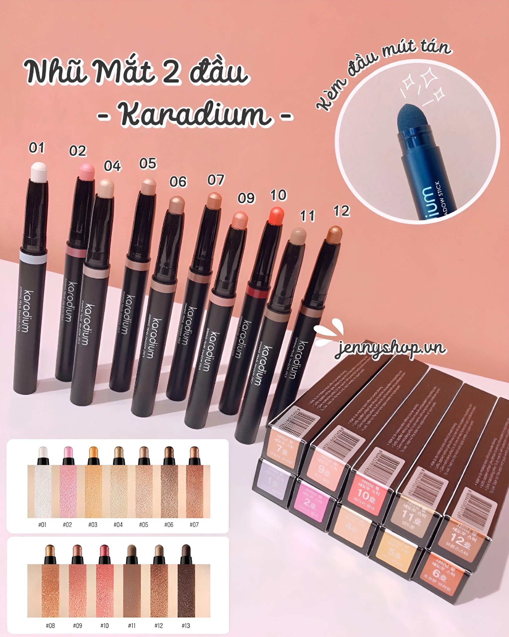 Phấn Mắt Nhũ Karadium Shining Pearl Shadow Stick 2 Đầu ( MÃ 85 )