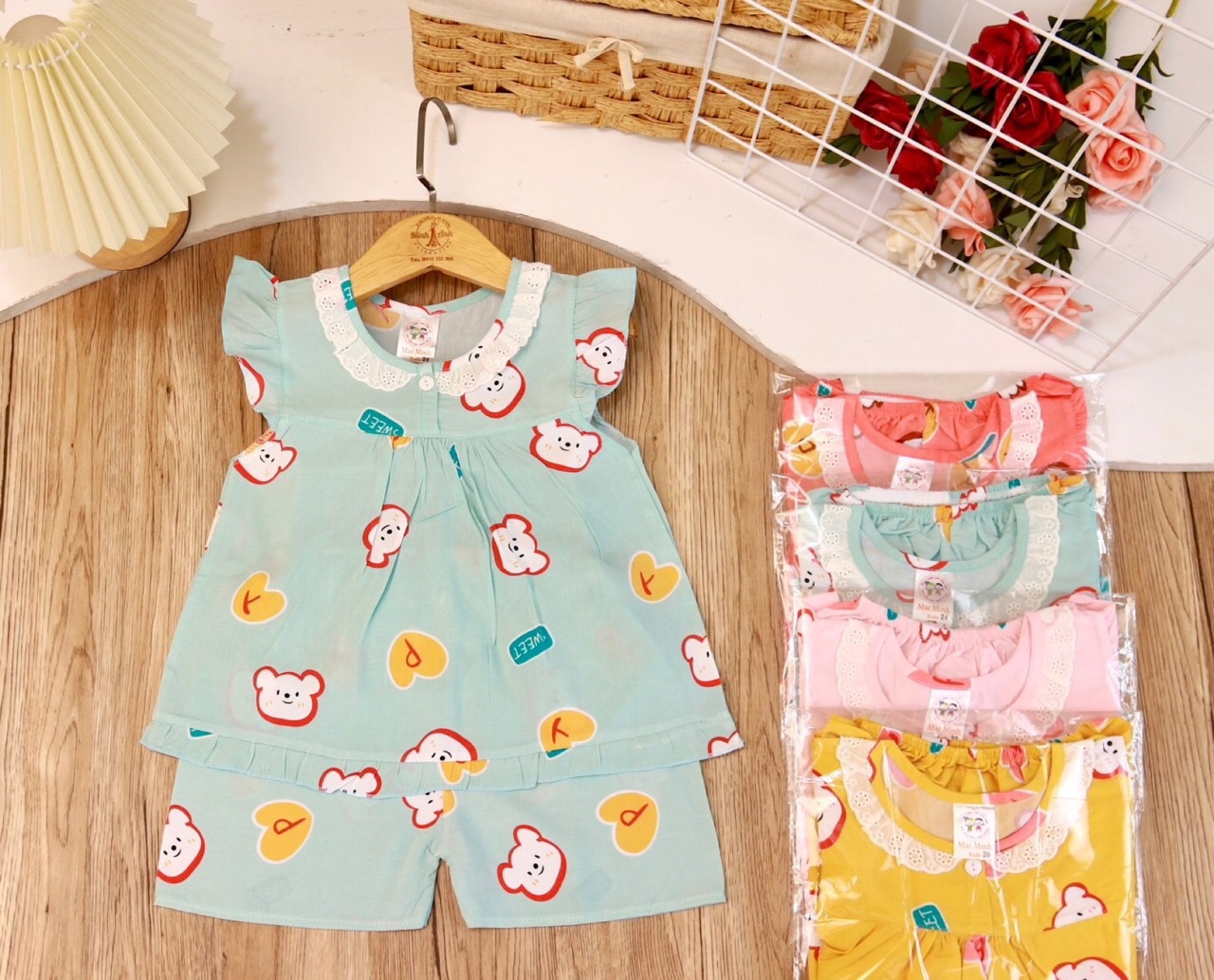 Bộ Tole Kiểu Bé Gái (14-18kg) (giao màu ngẫu nhiên)