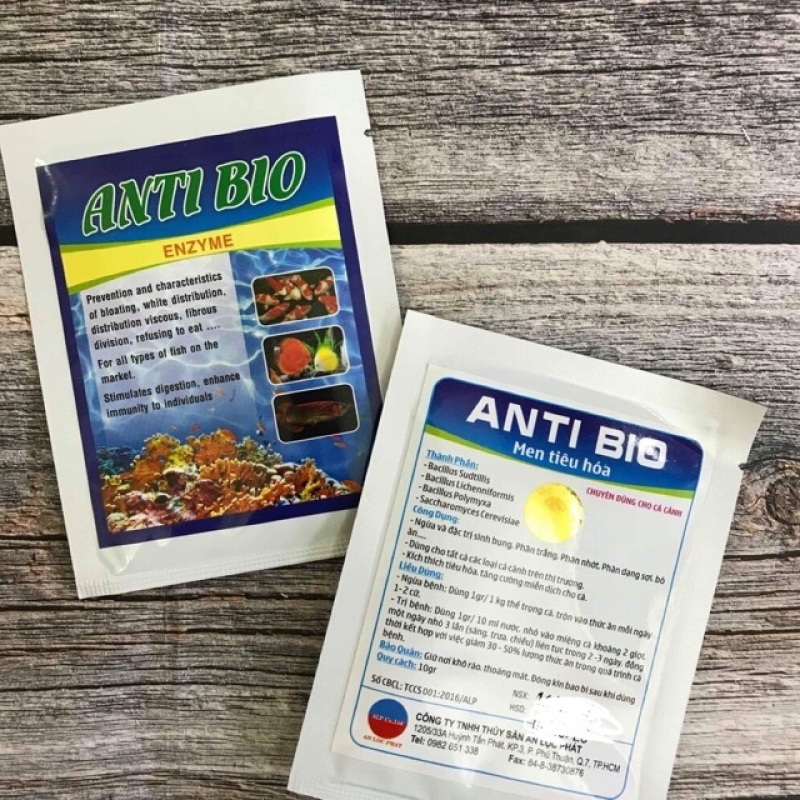 ANTI BIO Men tiêu hóa cho cá cảnh 10g