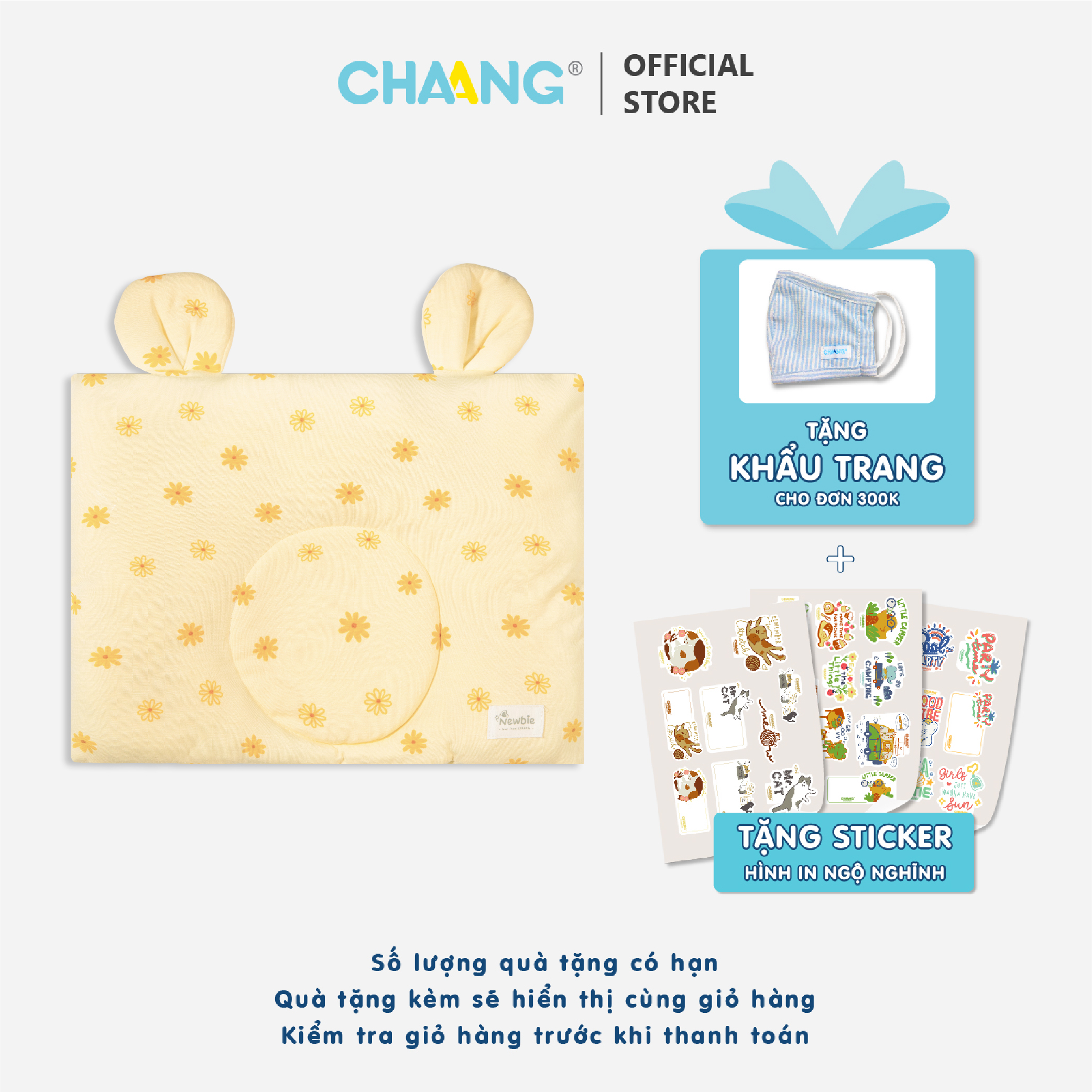 [CHAANG] Gối lõm cho bé sơ sinh Spring CHAANG