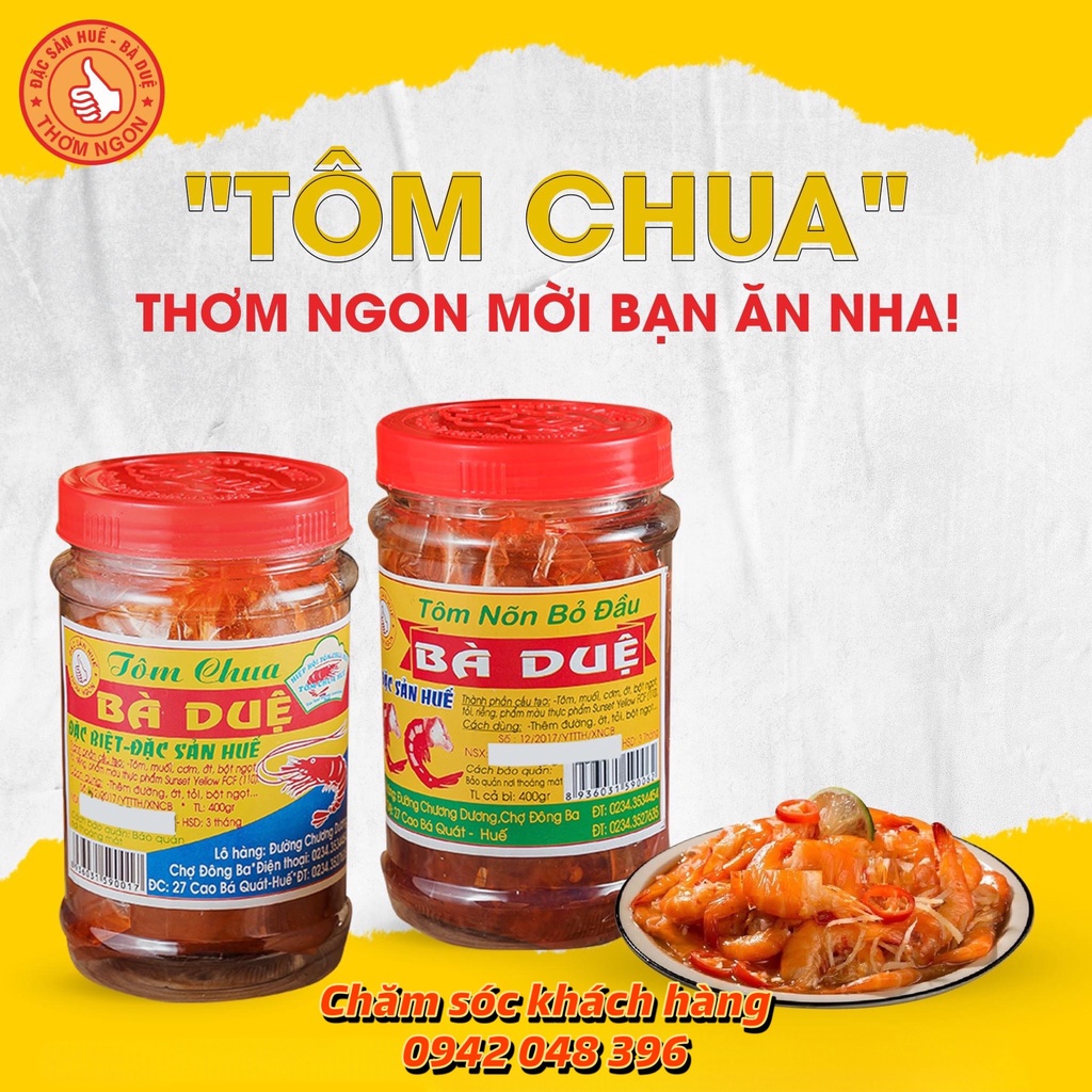 MẮM TÔM CHUA BÀ DUỆ 400g (tôm nõn bỏ đầu) - Đặc Sản Huế