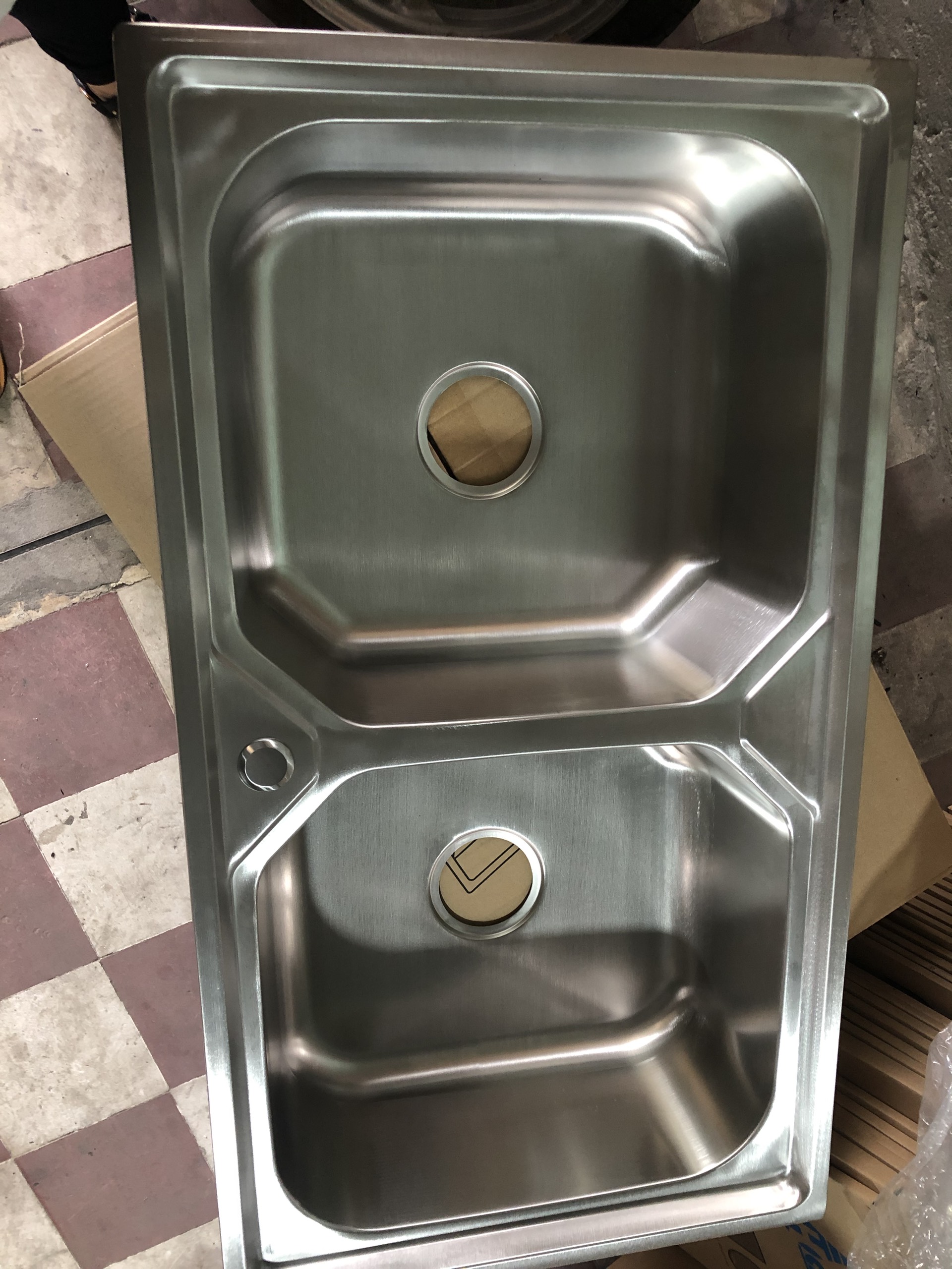 CHẬU RỬA CHÉN INOX 304 2 HỘC 90*50 .