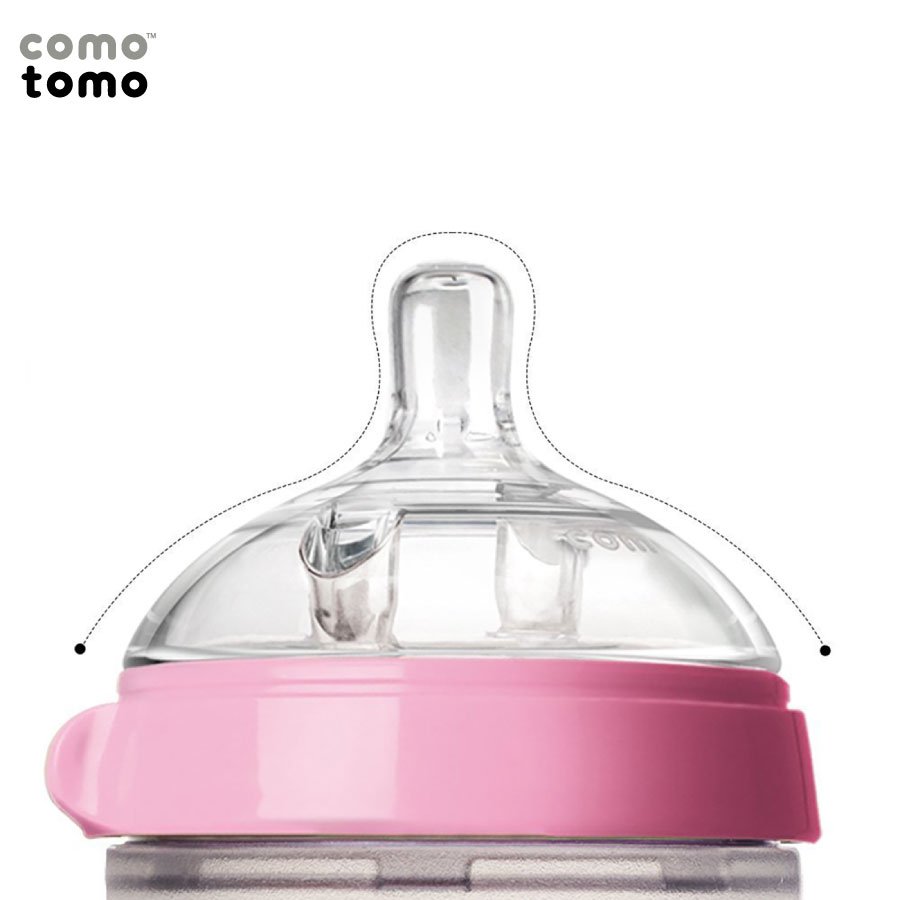 [HCM]Bình sữa silicone Comotomo 150ml (Hồng)