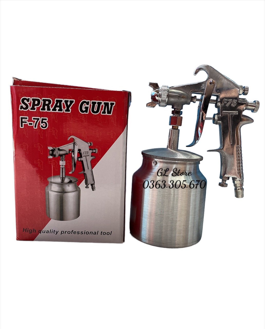 DỤNG CỤ PHUN SƠN F75 BÌNH DƯỚI , ĐẦU PHUN 1.8MM