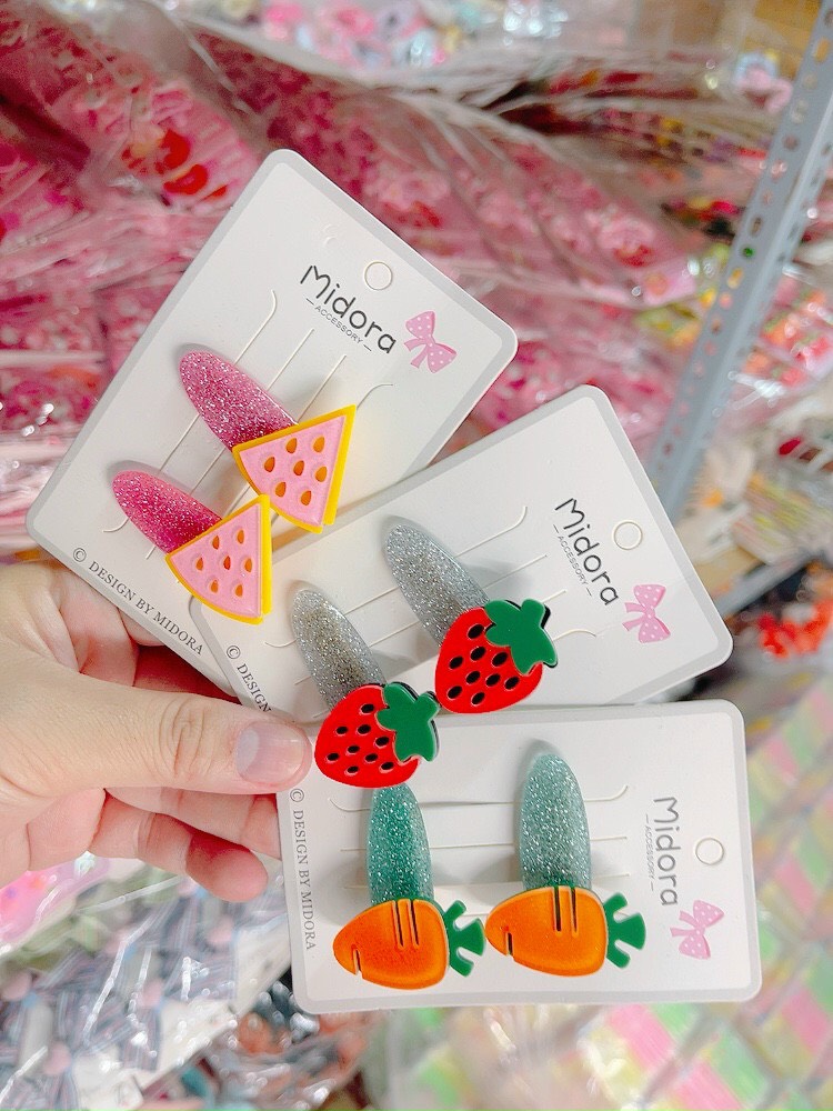 Set 2 Kẹp tóc mái mỏ vịt trái cây dễ thương Phụ Kiện 68