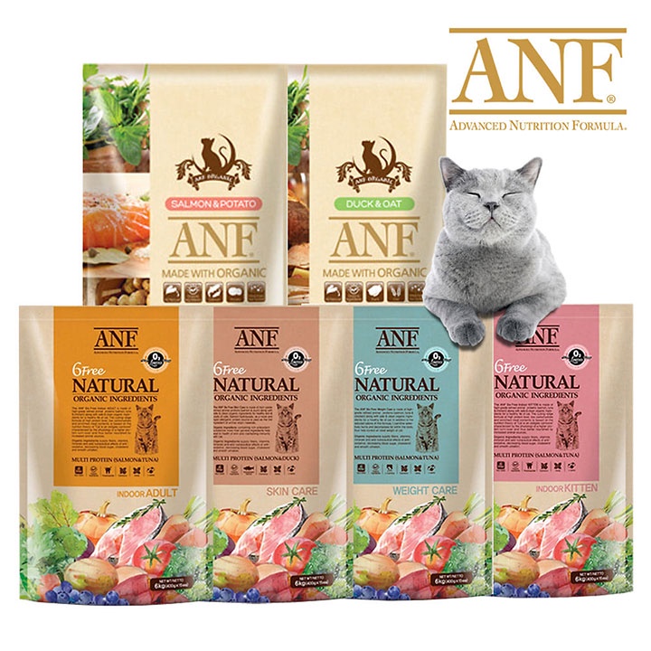 2kg hạt khô hữu cơ cho mèo anf 6 free natural