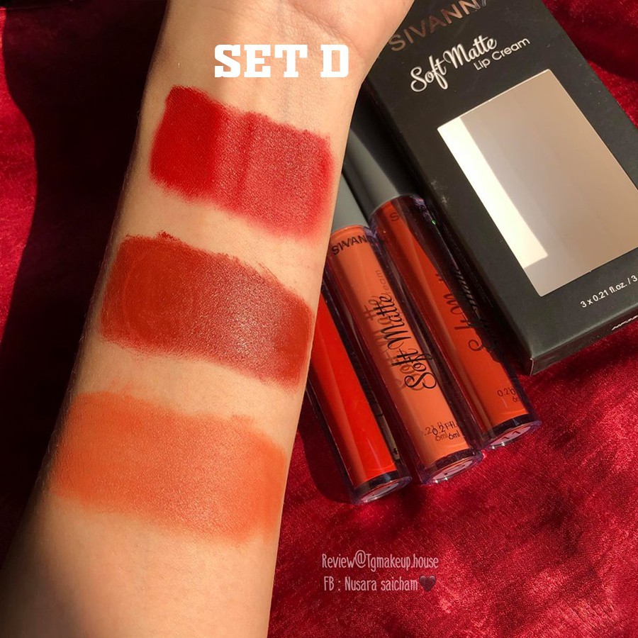 Set son kem lì 3 cây sivanna soft matte hf359