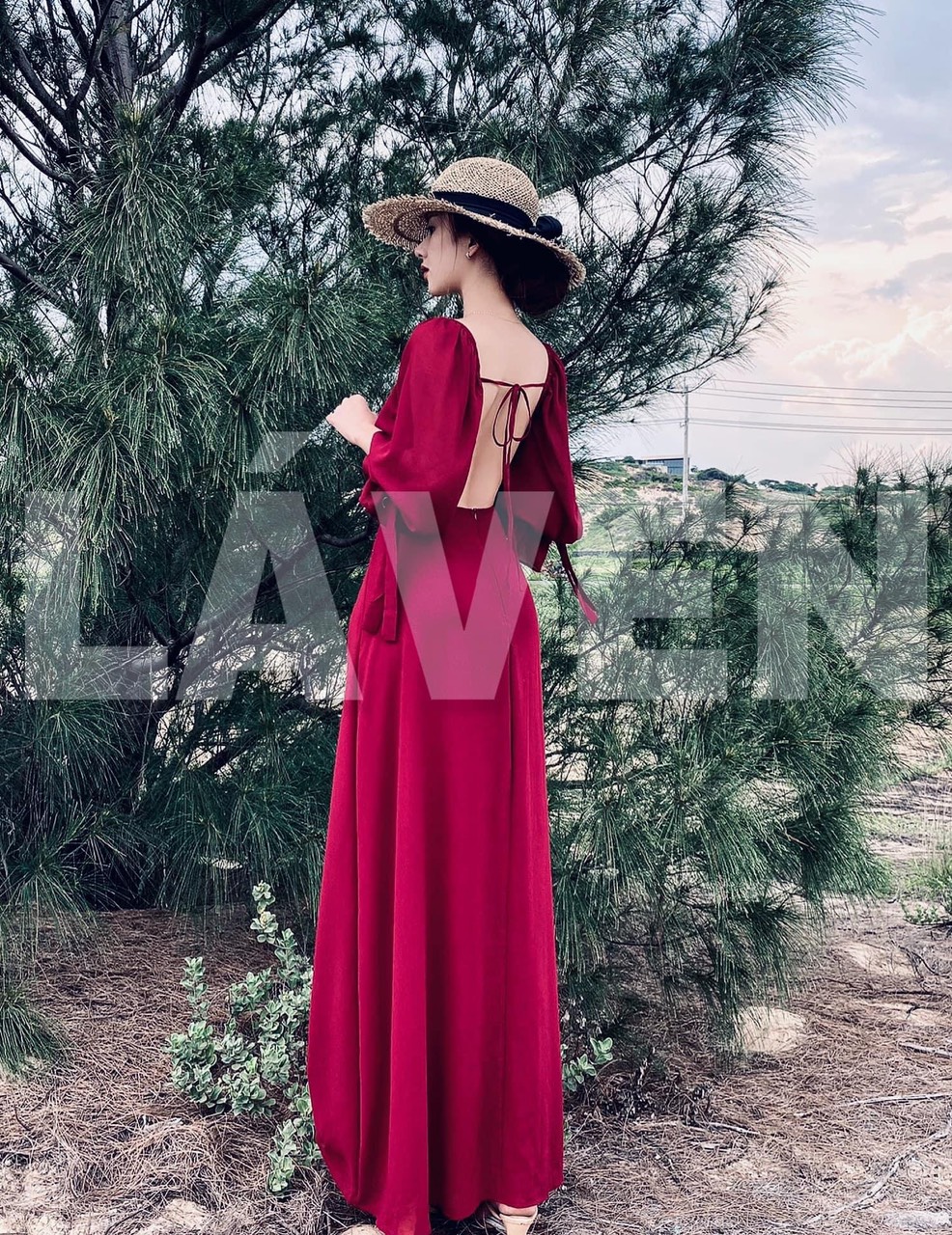 Đầm maxi dáng dài hai màu xinh sang chảnh ldt1022