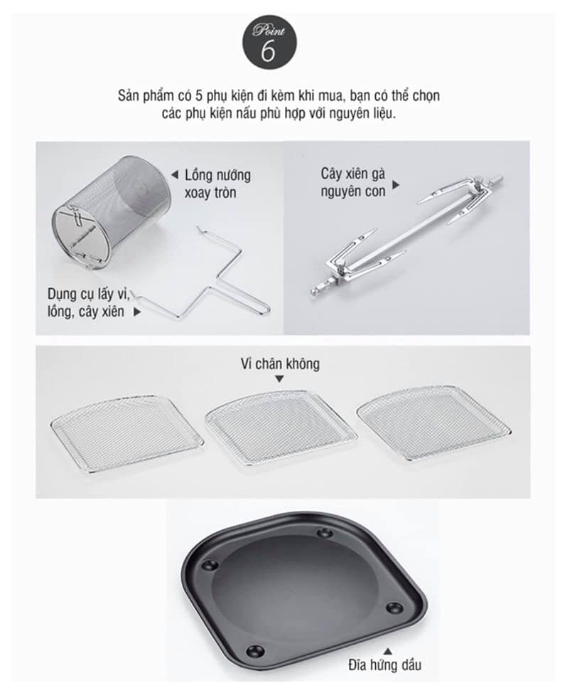 Nồi chiên không dầu Chính Hãng Lock&Lock (12 Lít) - EJF696