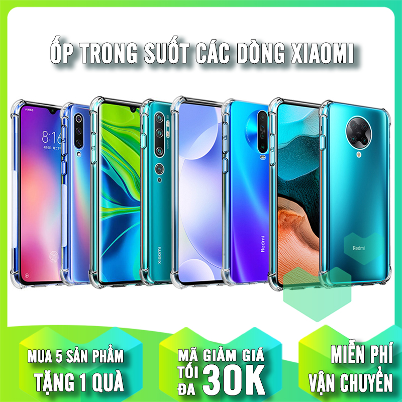 Ốp lưng Trong HENYOU Suốt Chống Sốc cho các dòng máy Xiaomi Mi 10- Mi 10 Pro- Redmi Note 9- Redmi Note 8 Pro- Note 8- Note 7- Note 5- Note 6 Pro Poco F2 Pro- Redmi K30- Redmi K30 Pro- Mi 8- 8 Pro-8 Lite- Mi 8Se- Mi 9 - MI 9Se- Redmi 8-8A-7-7A-6-6A